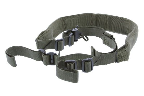 The Viking Tactics V-Tac 2 point rifle sling features an olive drab ultra durable nylon and a wide range of adjustability